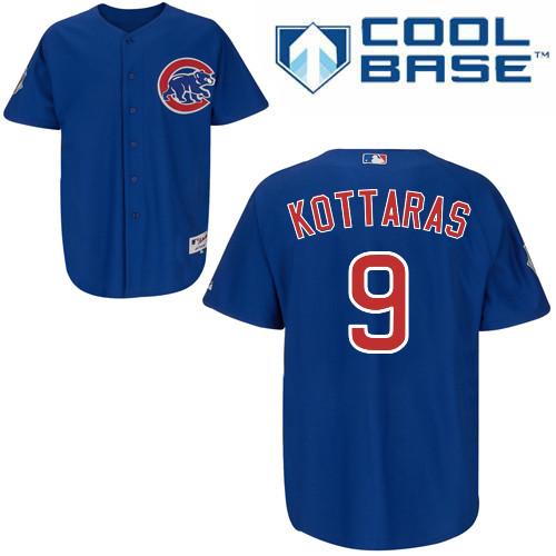 George Kottaras #9 MLB Jersey-Chicago Cubs Men's Authentic Alternate Blue Cool Base Baseball Jersey
